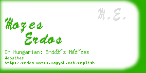 mozes erdos business card